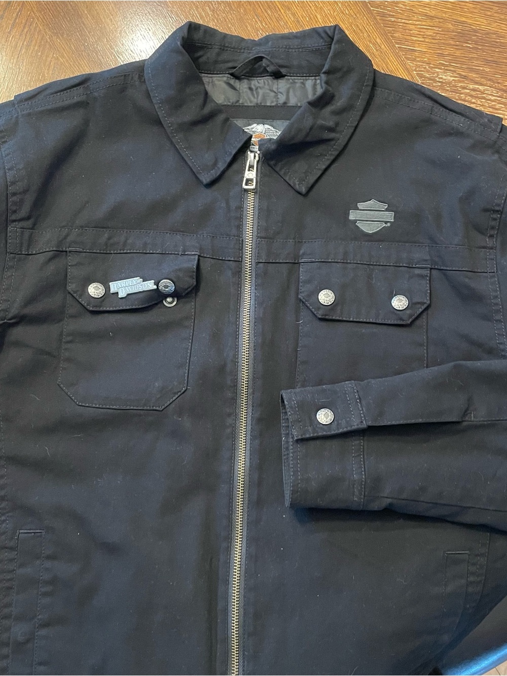 Harley-Davidson Black Military Style Riding Canvas Jacket size small